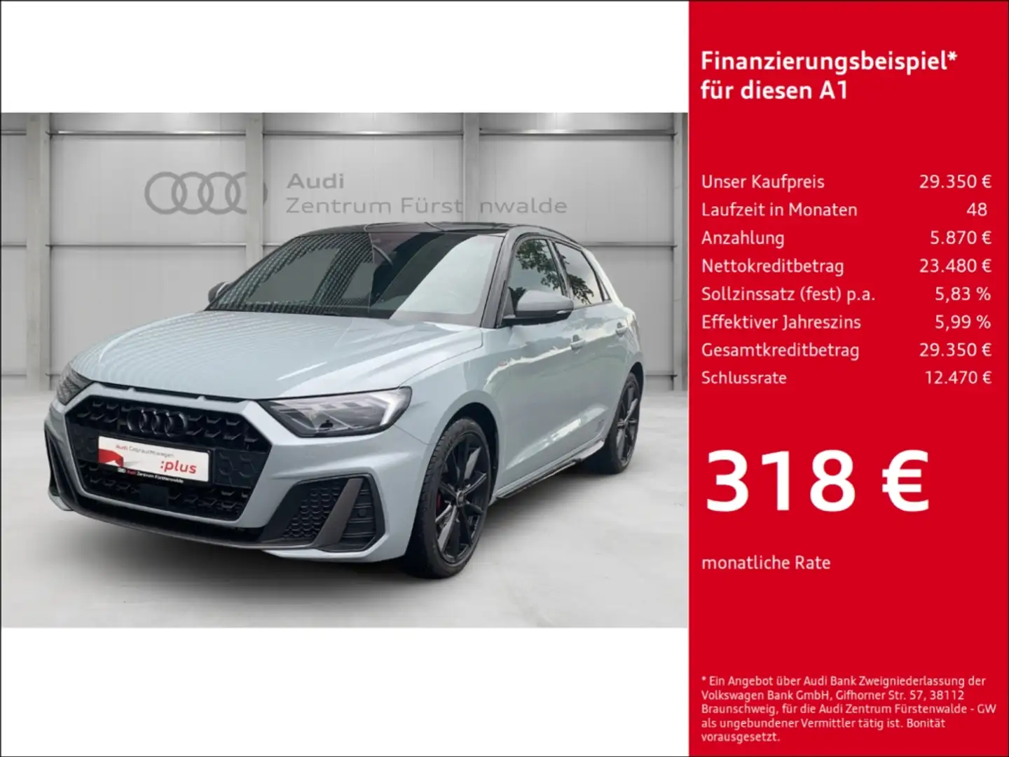 Audi A1 Sportback 40 TFSI S tronic S line Navi Digitales C Grau - 1