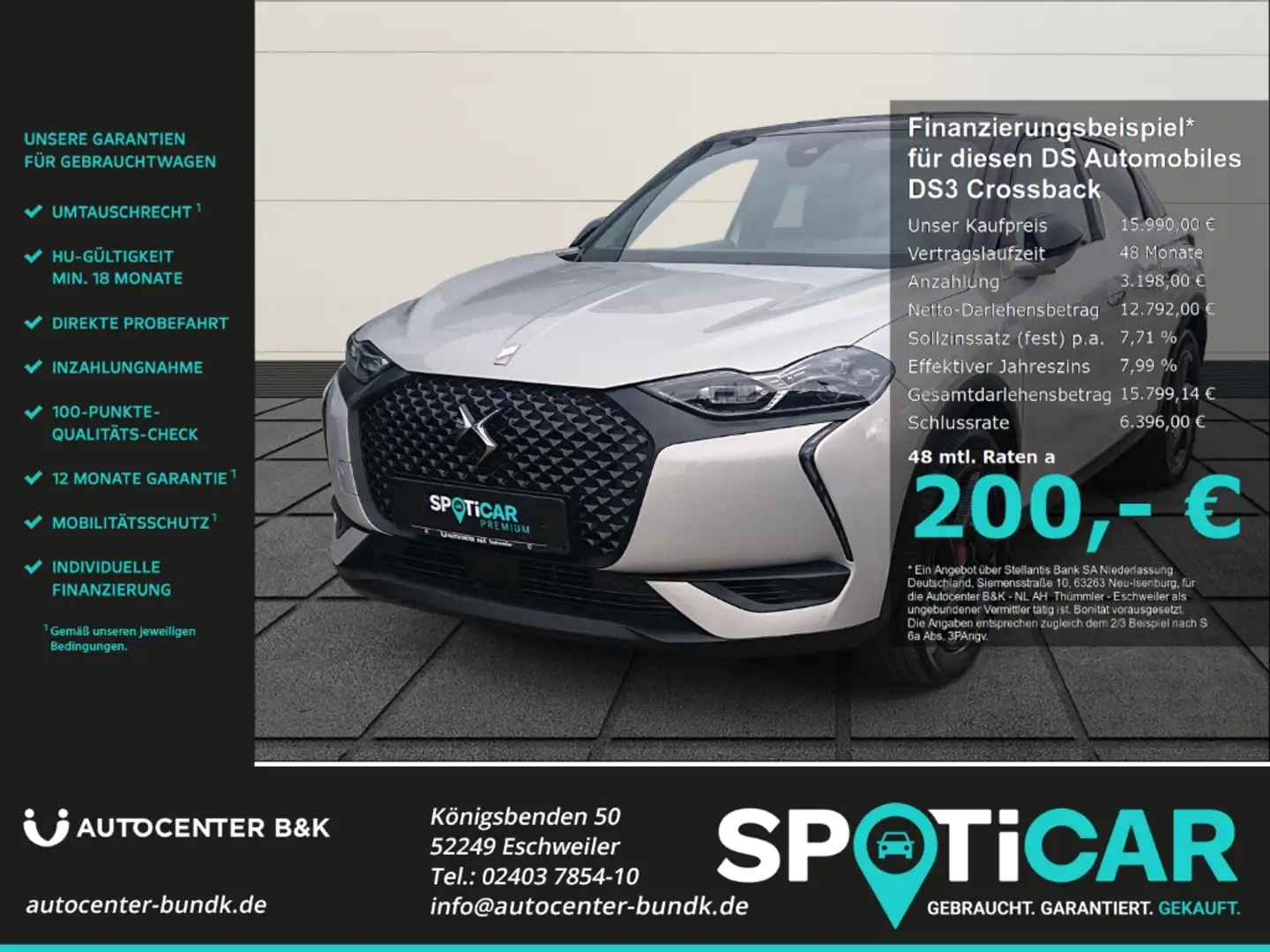 DS Automobiles DS 3 Crossback E-TENSE PERFORMANCE LINE+ SHZ Kamera Navi Grau - 1