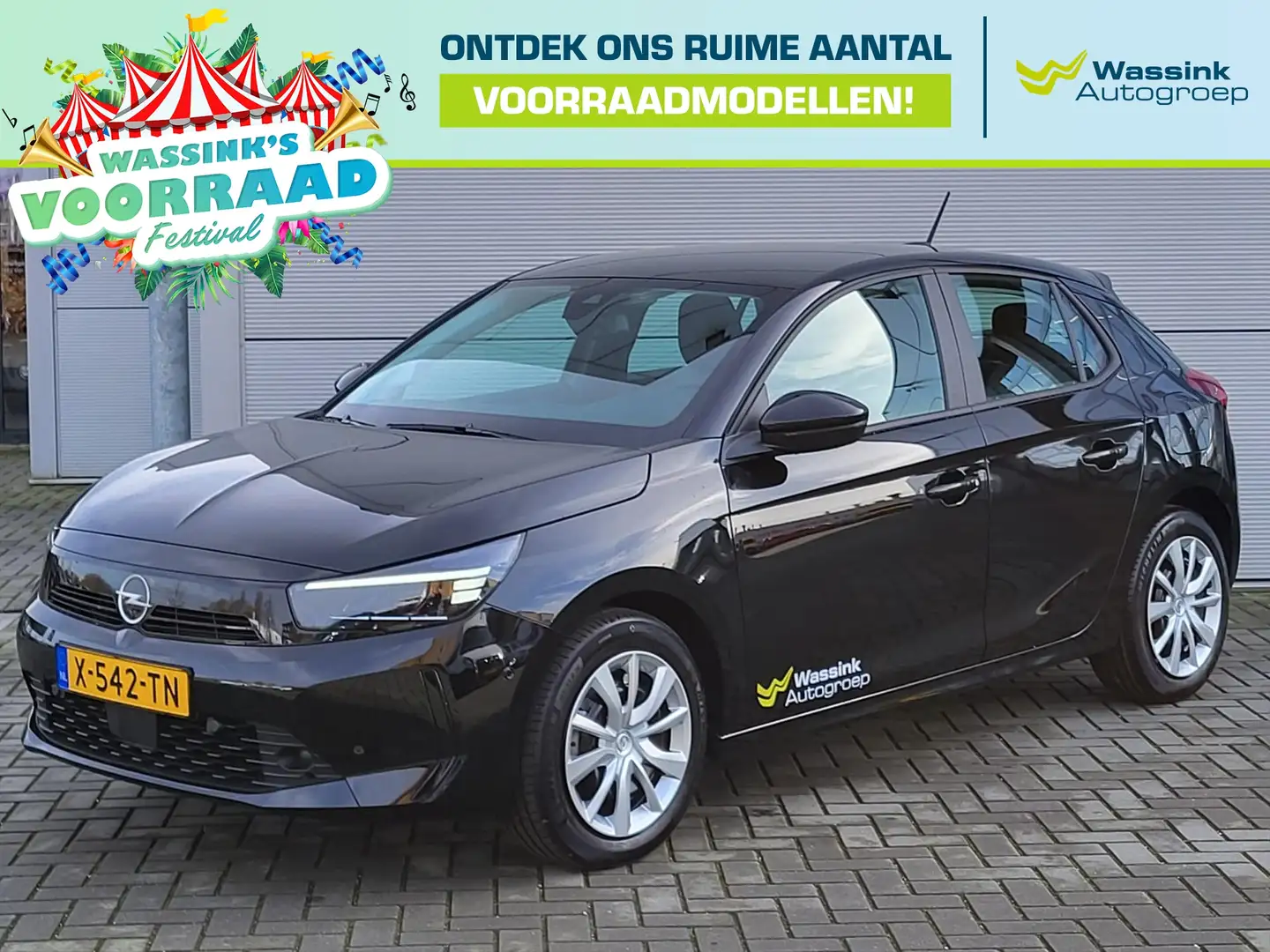 Opel Corsa 1.2T 100pk | Airconditioning | Cruise control | In Zwart - 1