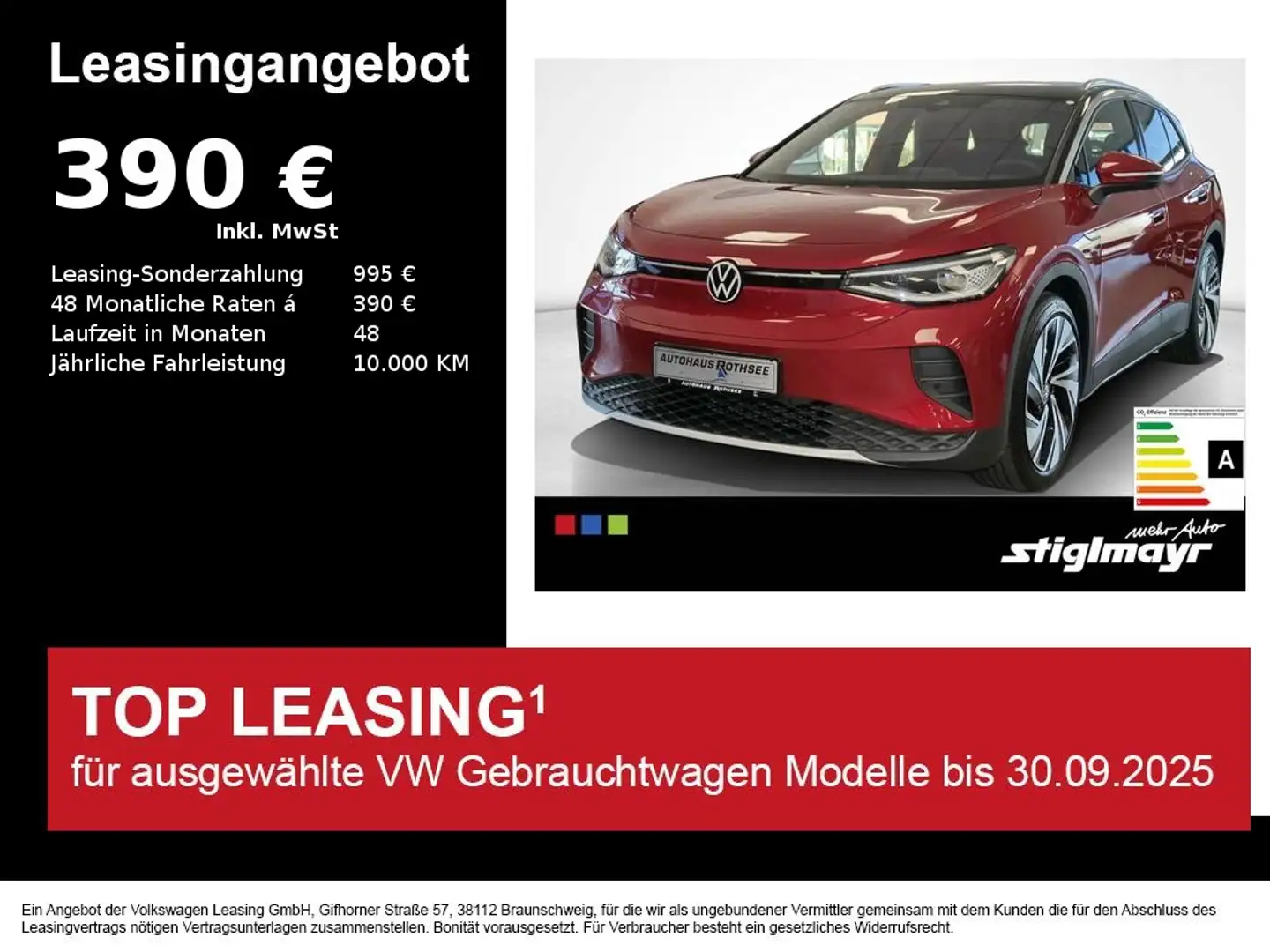 Volkswagen ID.4 Pro Performance WÄRMEPUMPE+IQ-LIGHT+ACC Roşu - 1