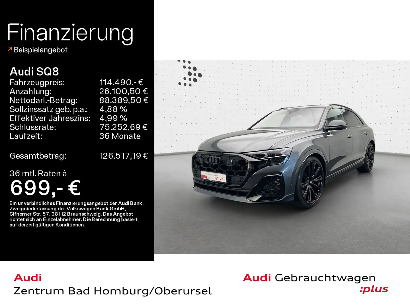 Audi SQ8 TFSI quattro*Navi*Matrix*HUD*AHK*B&O*PDC*Pan Grau - 1