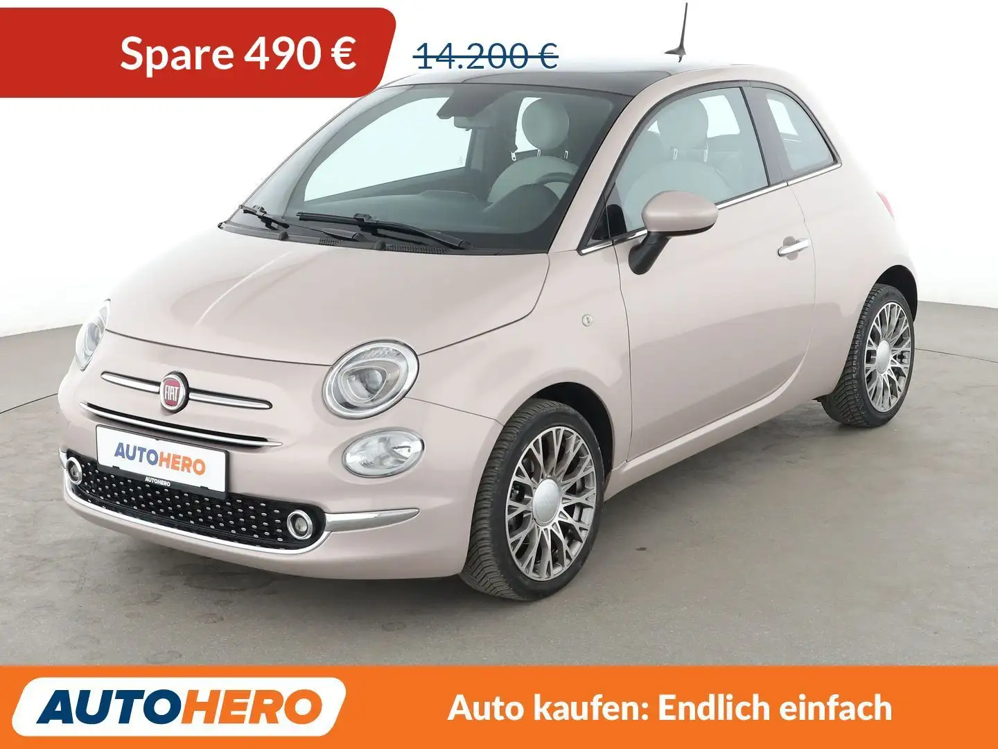Fiat 500 1.0 Mild-Hybrid Star*PDC*PANO*KLIMA*TEMPO* Beige - 1