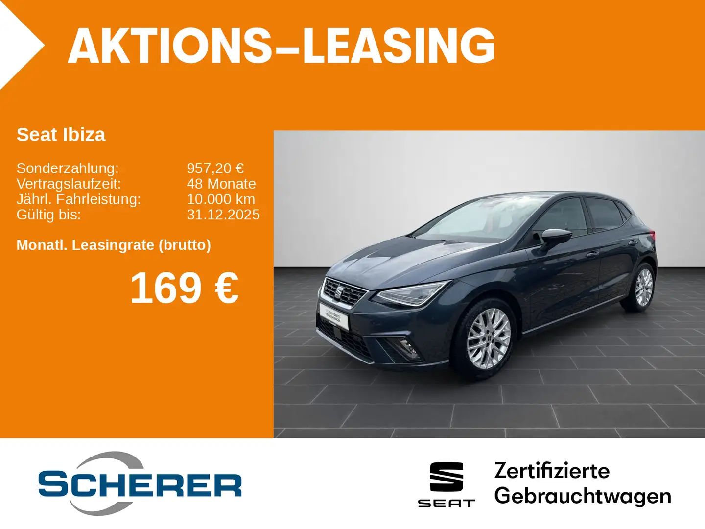 SEAT Ibiza 1,0 TSI FR-Line DSG NAVI/LED/Rückfahrkamer Grau - 1