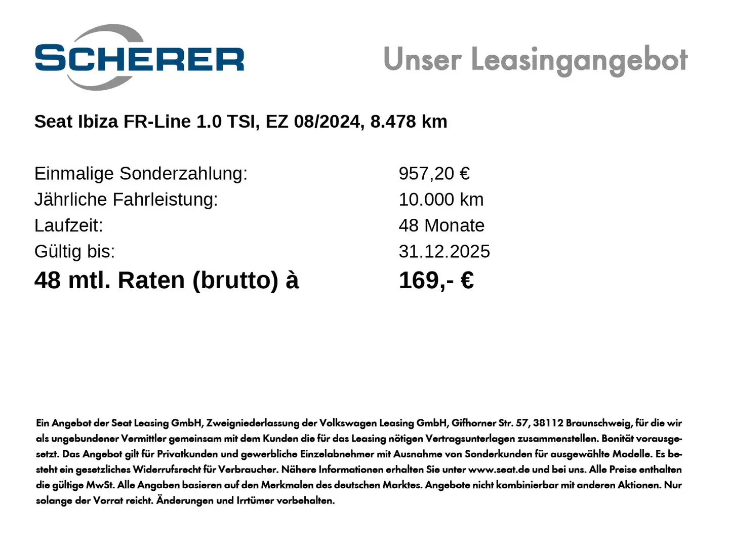 SEAT Ibiza 1,0 TSI FR-Line DSG NAVI/LED/Rückfahrkamer Grau - 2