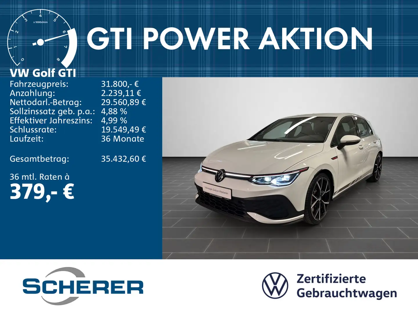 Volkswagen Golf GTI Golf VIII GTI Clubsport 2.0 TSI DSG, Navi, Sitzh Weiß - 1