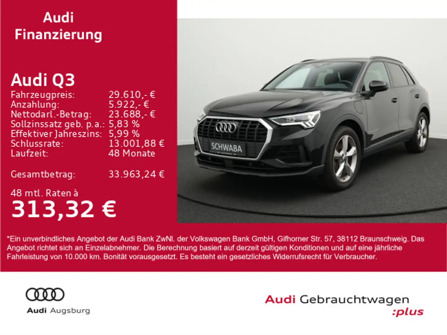 Audi Q3 45 TFSIe S line S-tronic DSG*ACC*AHK*LED*19'' Noir - 1