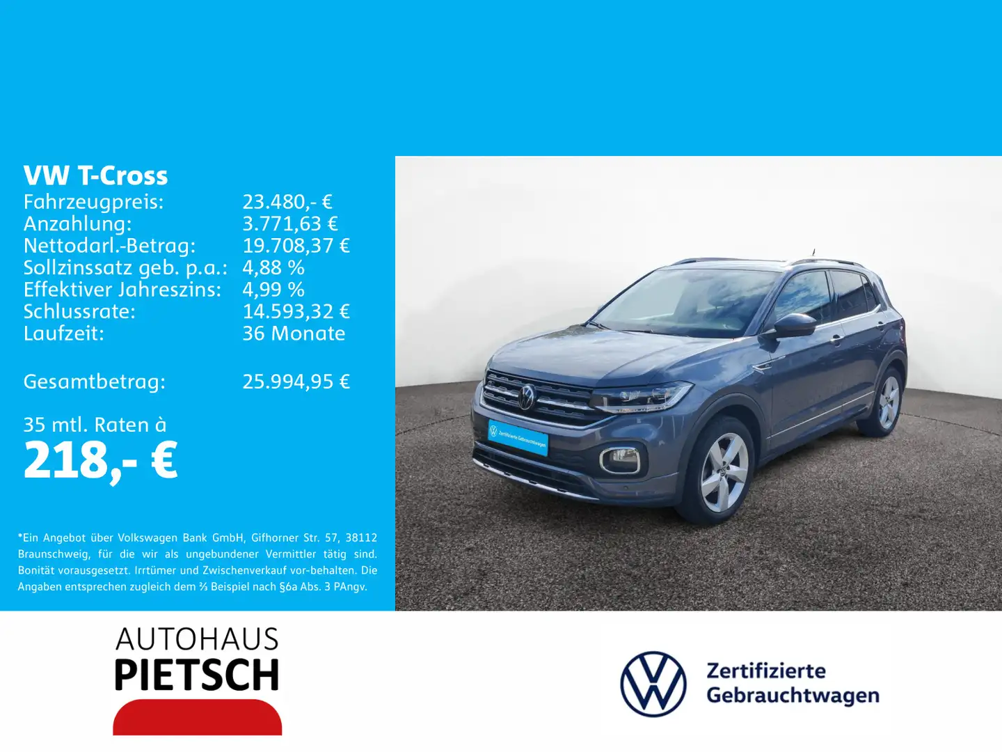 Volkswagen T-Cross 1.5 TSI Style Grau - 1