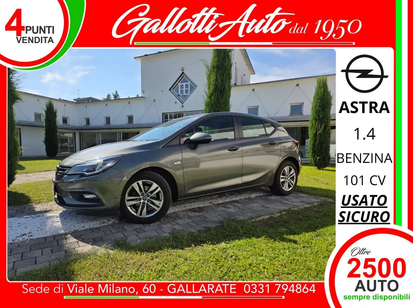 Opel Astra 1.4 Ecotec 5 porte Elective Grigio - 1