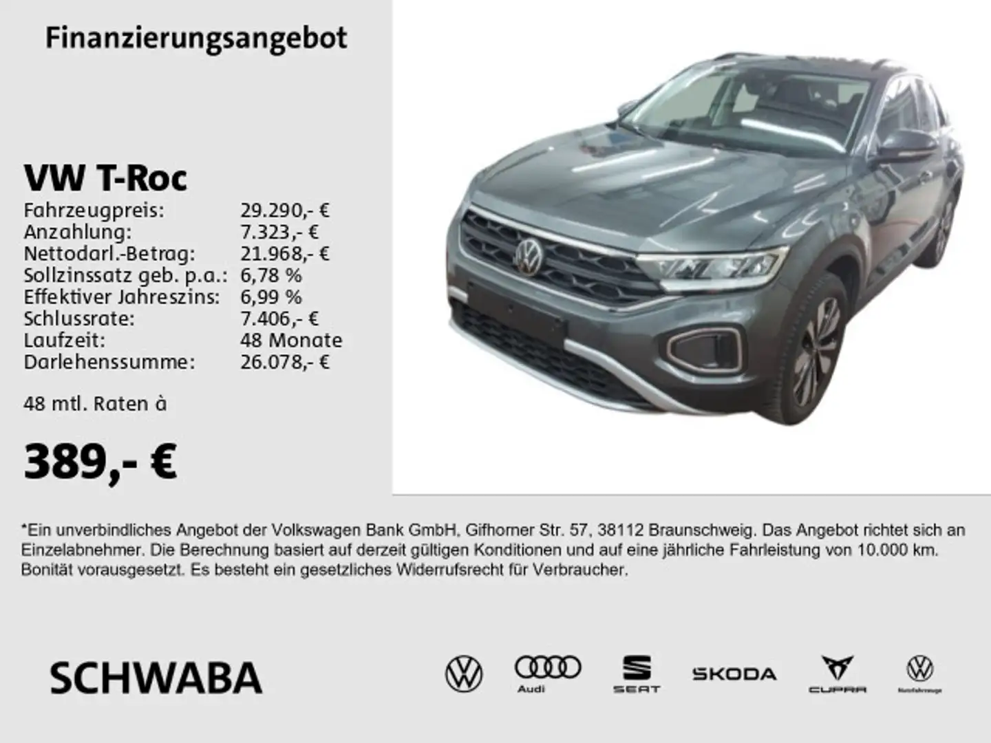 Volkswagen T-Roc Move 1.5 TSI DSG *ACC*VIRTUAL*LED*KAM*17'' Grau - 1