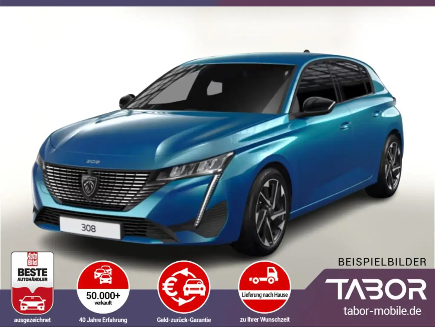 Peugeot 308 130 EAT8 Allure Nav Keyl Kam ACC MirroL PDC Blau - 1
