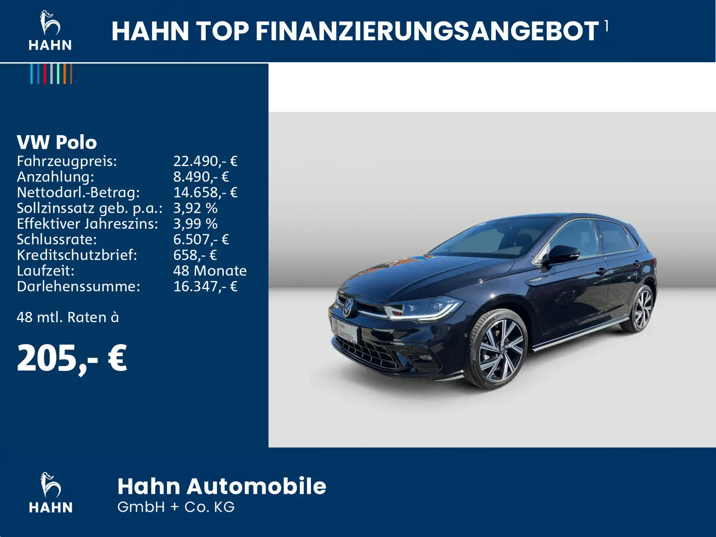 Volkswagen Polo 1.0TSI r-line DSG LED ACC CAM Navi Sitzh Schwarz - 2
