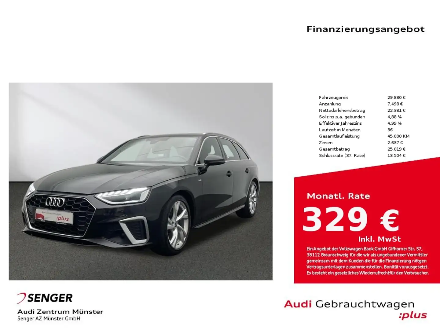 Audi A4 Avant 35 TFSI S line MMI Navi LED Kamera Noir - 1