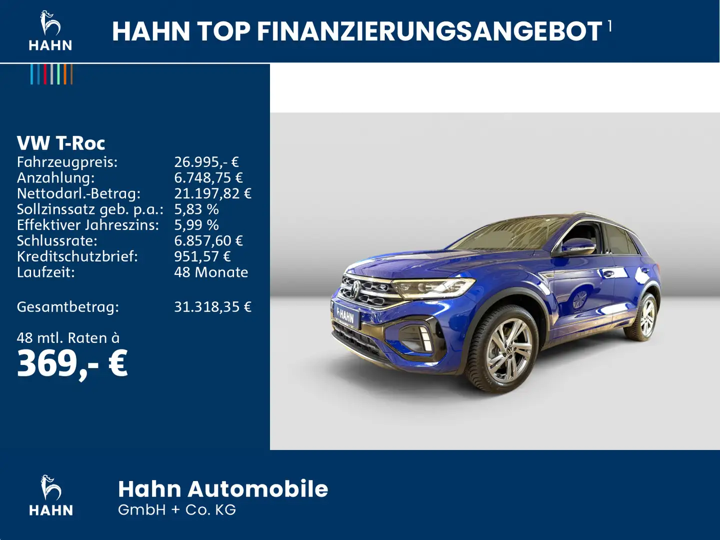 Volkswagen T-Roc R-Line 1.5TSI DSG IQ.LIGHT SPURW DCC CAM N Blau - 2