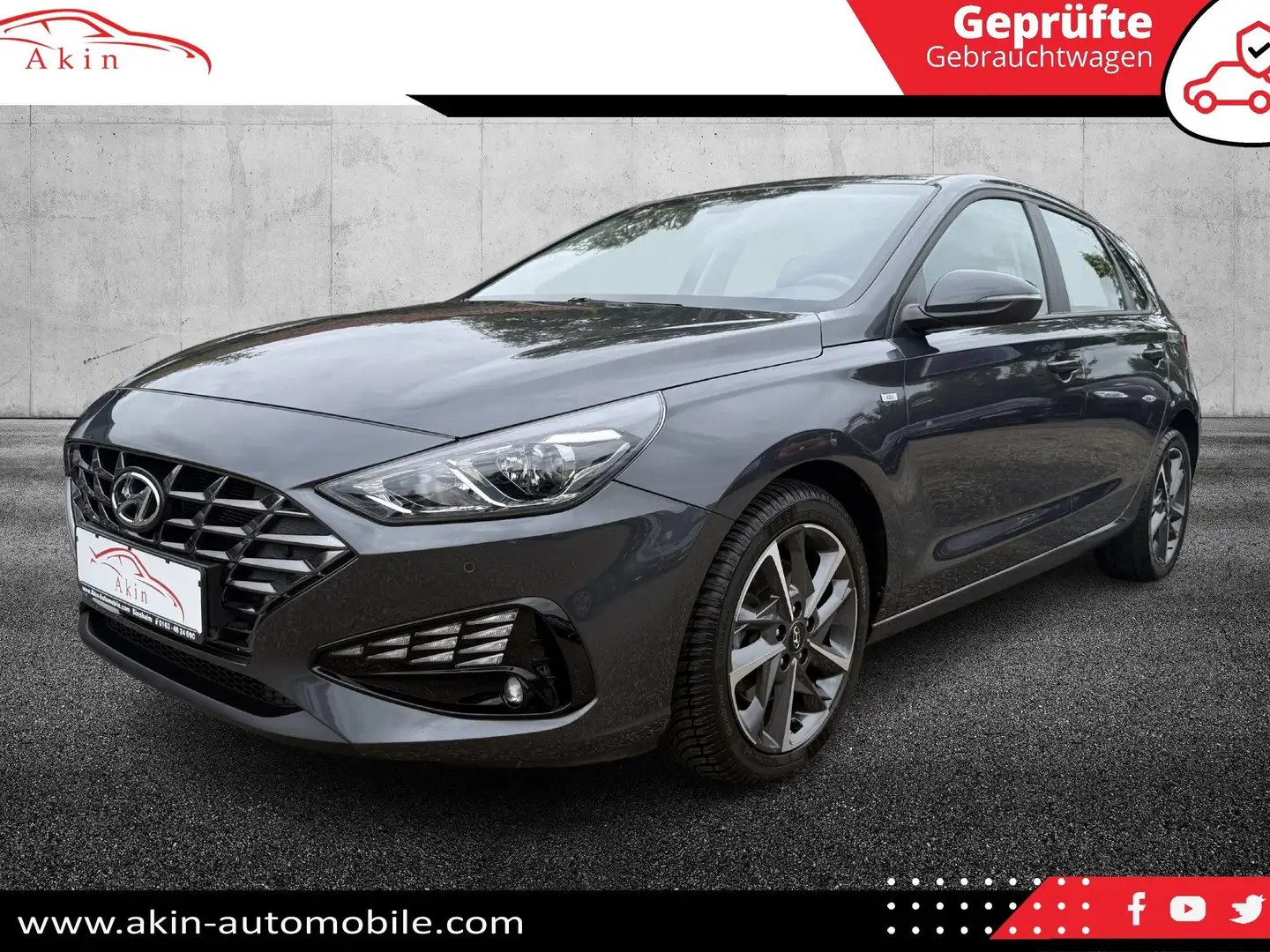 Hyundai i30 LEDER/LED/NAVI/SHZ/PDC/KAMERA/ACC/TEMP. Grau - 1