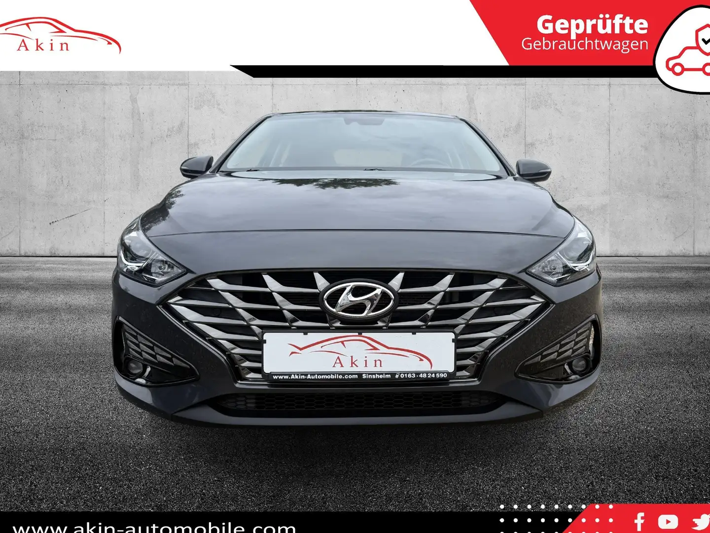 Hyundai i30 LEDER/LED/NAVI/SHZ/PDC/KAMERA/ACC/TEMP. Grau - 2