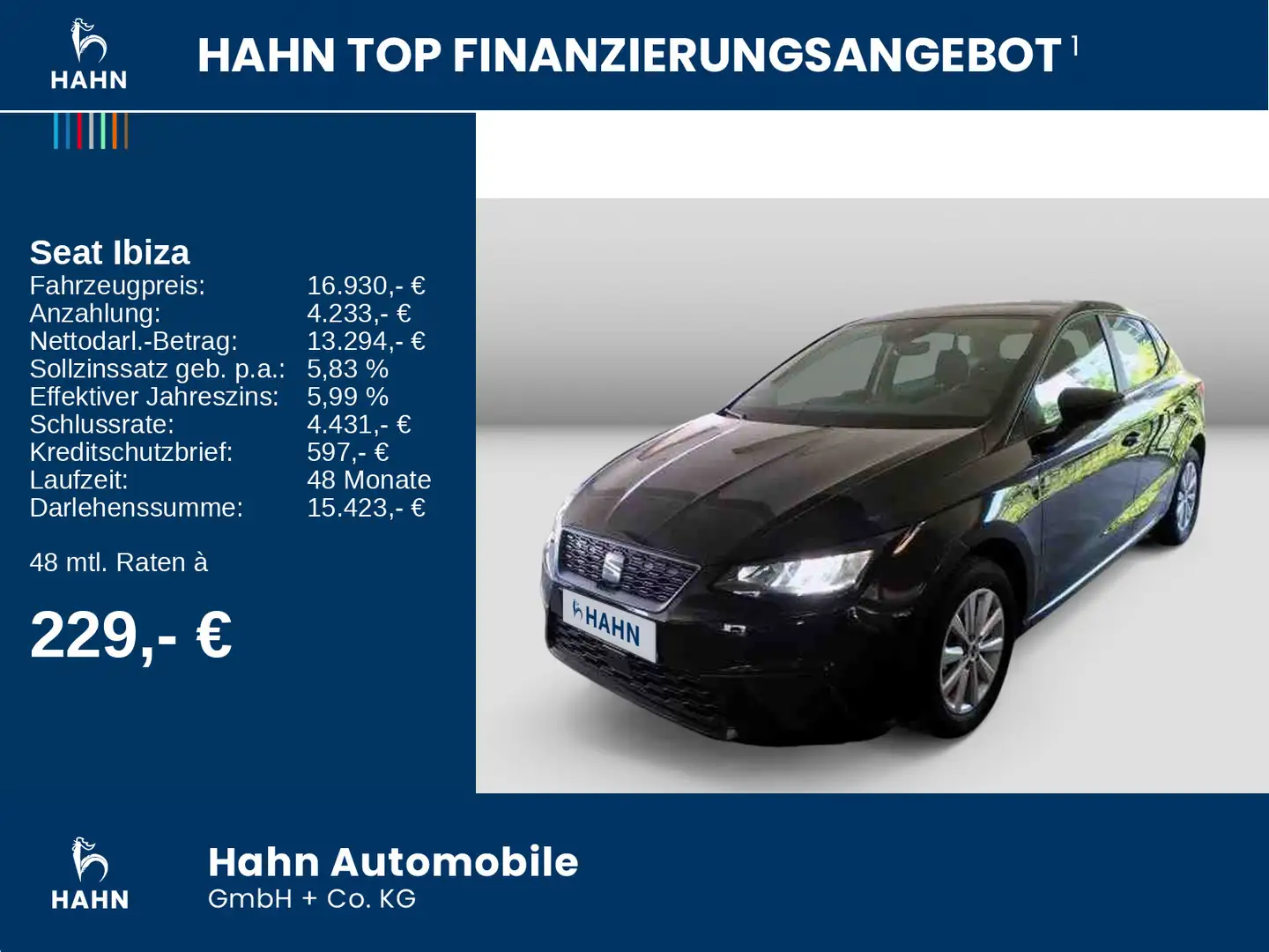 SEAT Ibiza 1.0TSI Style LED Sitzh PDC GRA App-Connect Schwarz - 2
