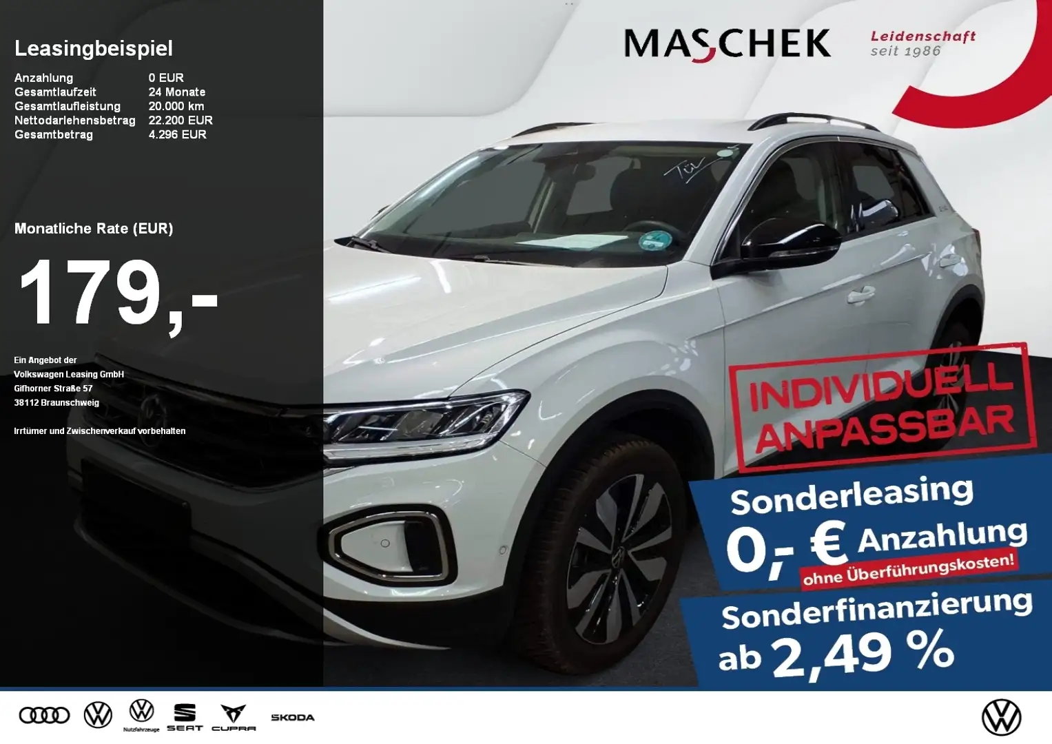 Volkswagen T-Roc Goal 1.0 TSI Navi ACC PDC Sitzh. LaneAssist Weiß - 1