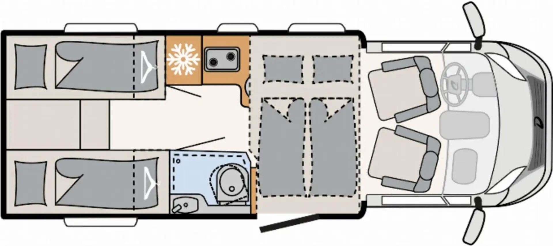 Dethleffs Just Camp T 6812 EB Alpine Navi *Kamera *Hubbett Weiß - 2