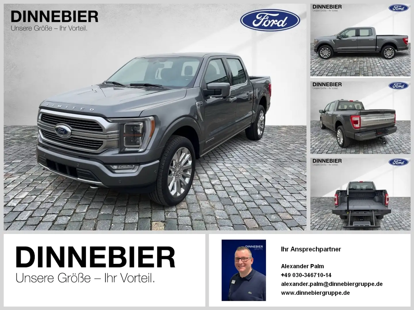 Ford F 150 F-150 Limited Launch Edt. Allrad+AHK+360° Grau - 1