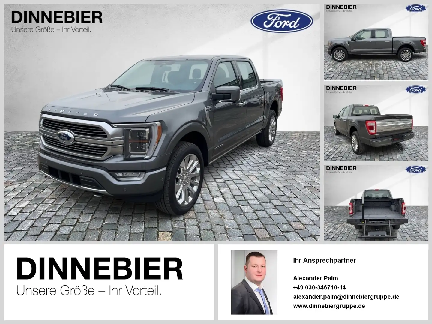 Ford F 150 F-150 Limited Launch Edt. Allrad+AHK+360° Szürke - 1