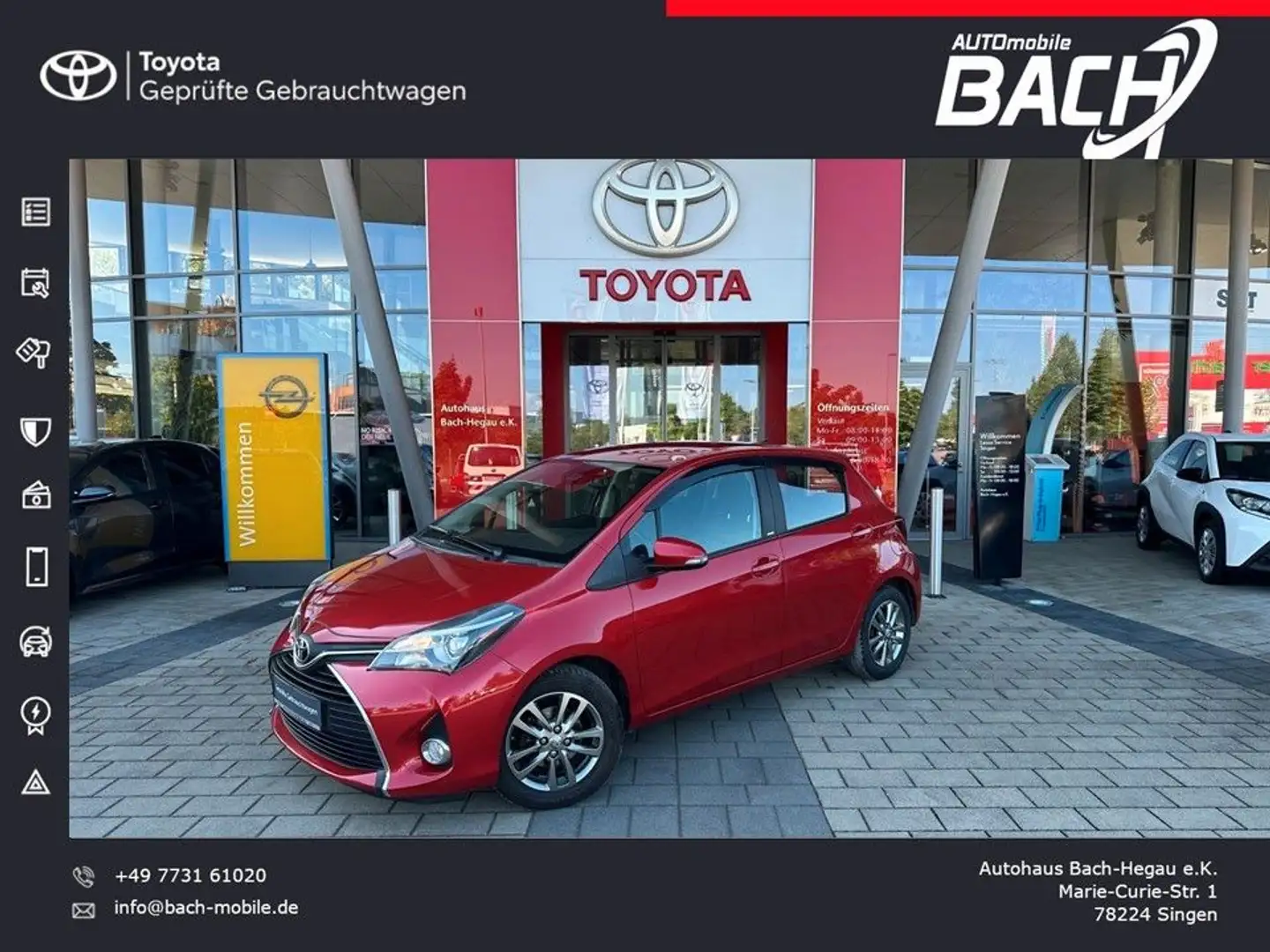 Toyota Yaris 1.3 Edition-S, NAVI, KAMERA,KLIMAAUTOMATIK Rood - 1