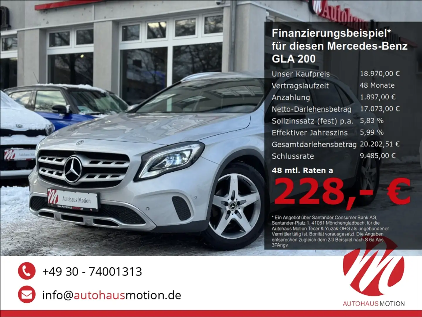 Mercedes-Benz GLA 200 -Klasse Urban Navi 360 Kamera LED Sportsitze Argent - 1