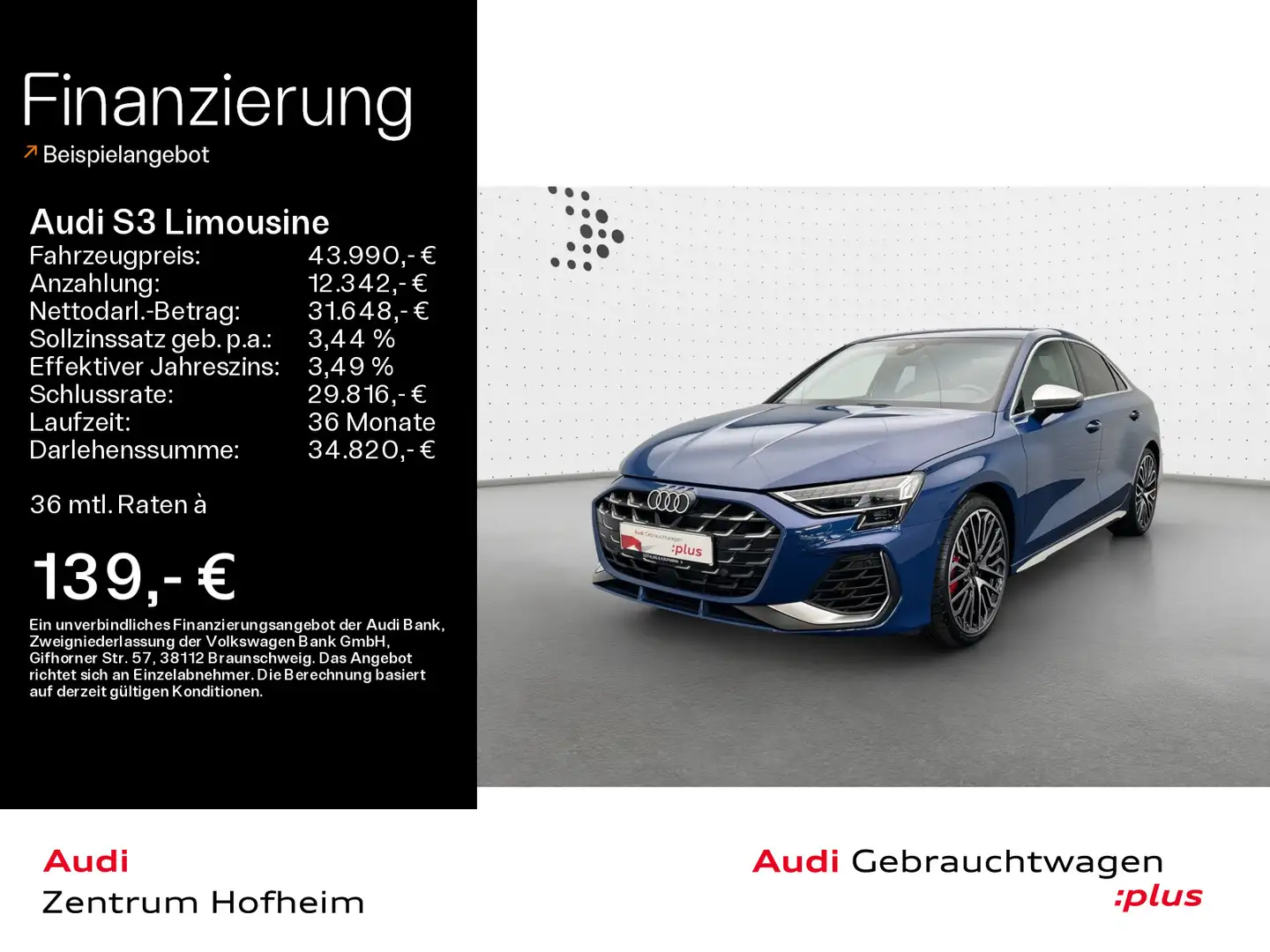 Audi S3 TFSI S tro*Matrix*Virtual*Navi+*19' Blau - 1