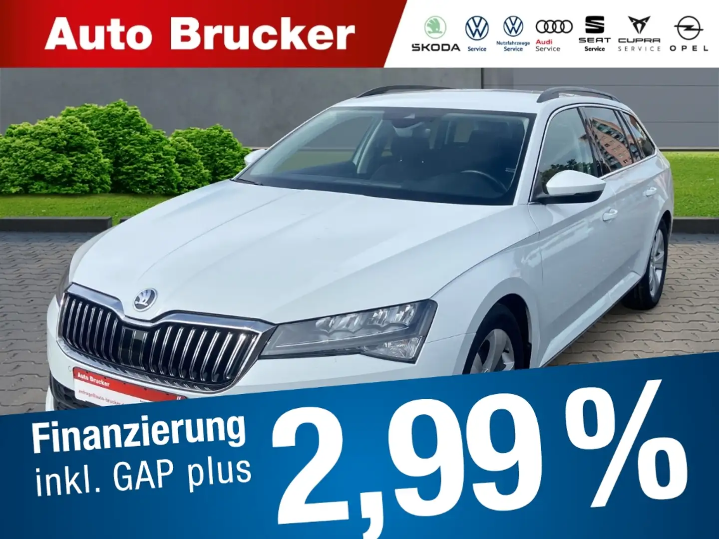 Skoda Superb Combi Ambition 2.0 TDI+Alufelgen+Navi+Klimaautomat Weiß - 1