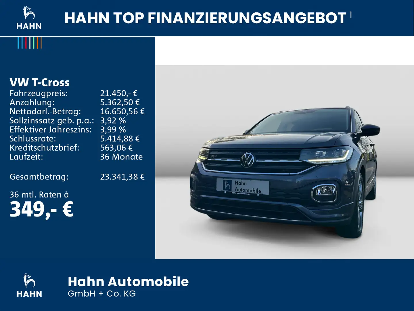 Volkswagen T-Cross 1.0TSI Style R-Line LED Navi APP CAM DAB Grau - 2