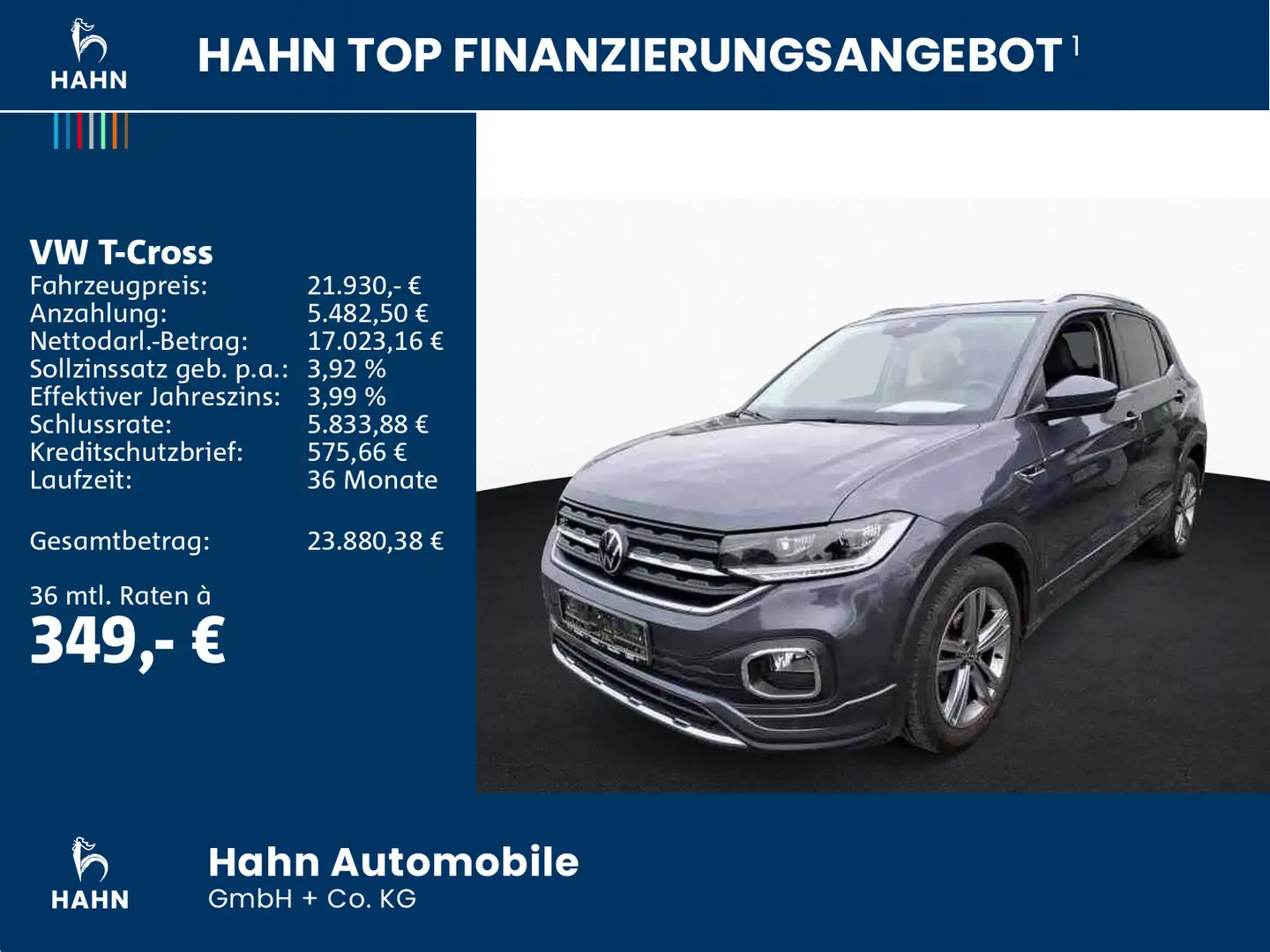 Volkswagen T-Cross 1.0TSI Style R-Line LED Navi APP CAM DAB Grau - 2