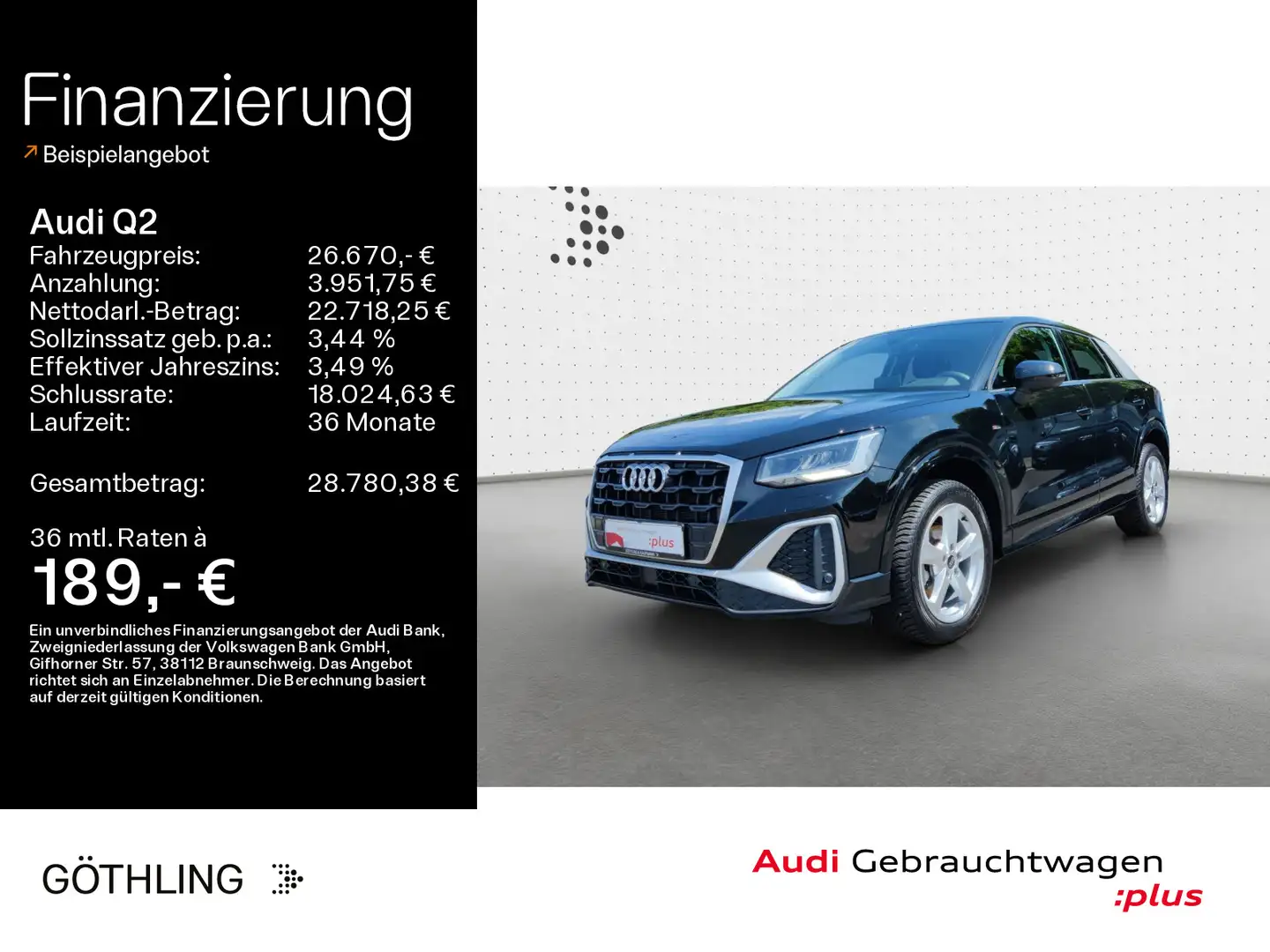 Audi Q2 35 TFSI S line S tro*LED*Virtual*ACC*Sportsit Noir - 1