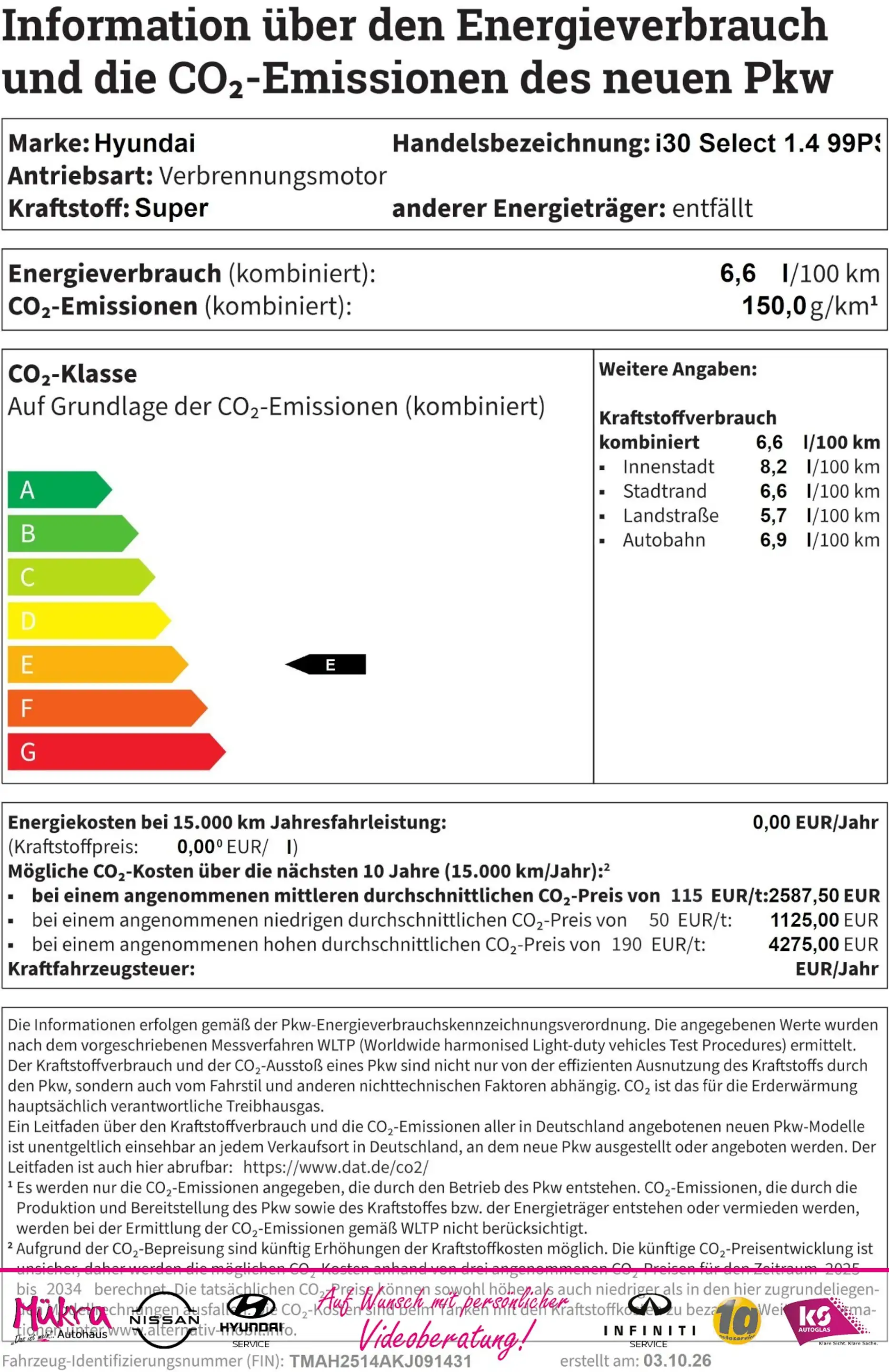 Hyundai i30 Select 1.4 99PS Benzin Winterkompletträder Klima