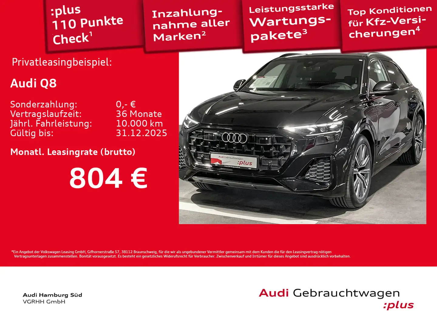 Audi Q8 45 TDI qu. tiptronic HD-MATRIX/ACC/HUD/AHK Schwarz - 1