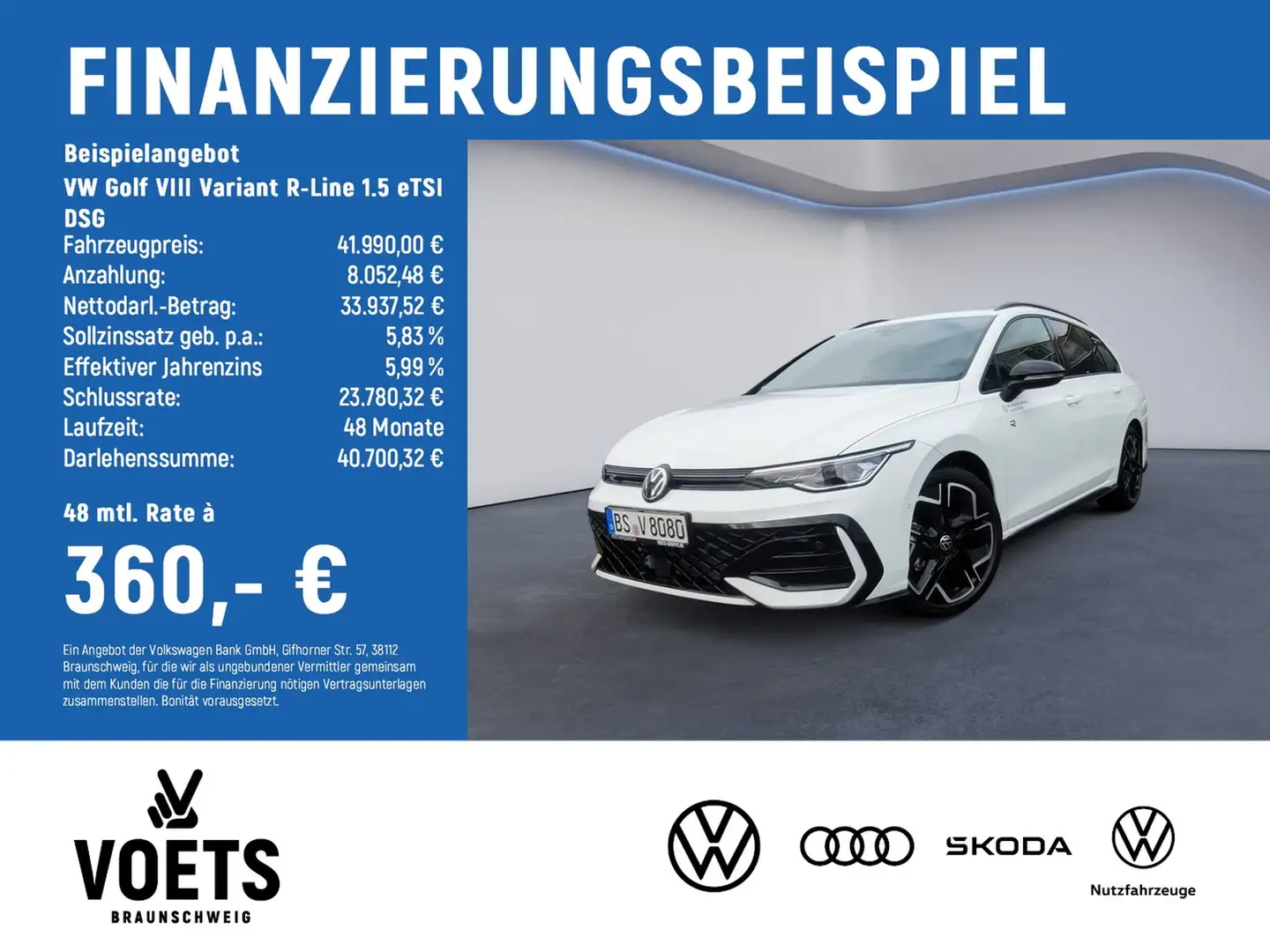 Volkswagen Golf VIII Variant R-Line 1.5 eTSI DSG TravelAssist Weiß - 2