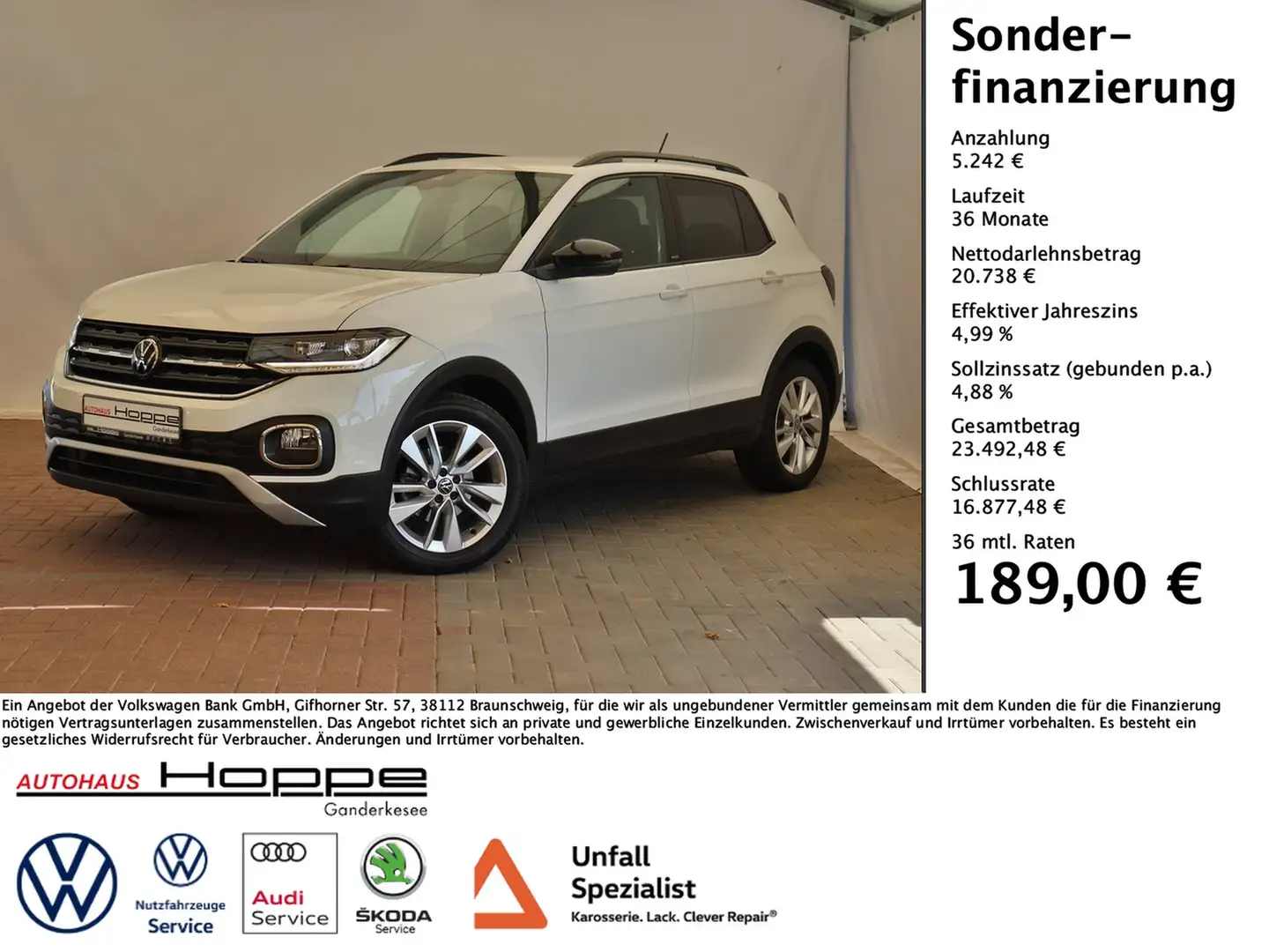 Volkswagen T-Cross Move 1.0 TSI DSG ab 1,99%+AHK+LED+NAVI+RFK+ Weiß - 1