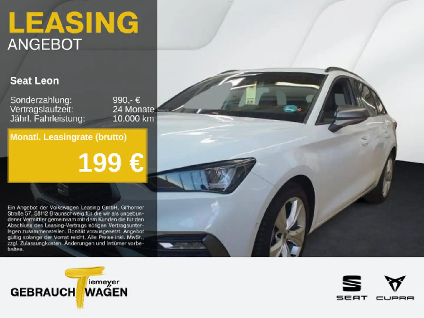 SEAT Leon Sportstourer 2.0 TDI DSG FR AHK SIDE-ASSIST Weiß - 1