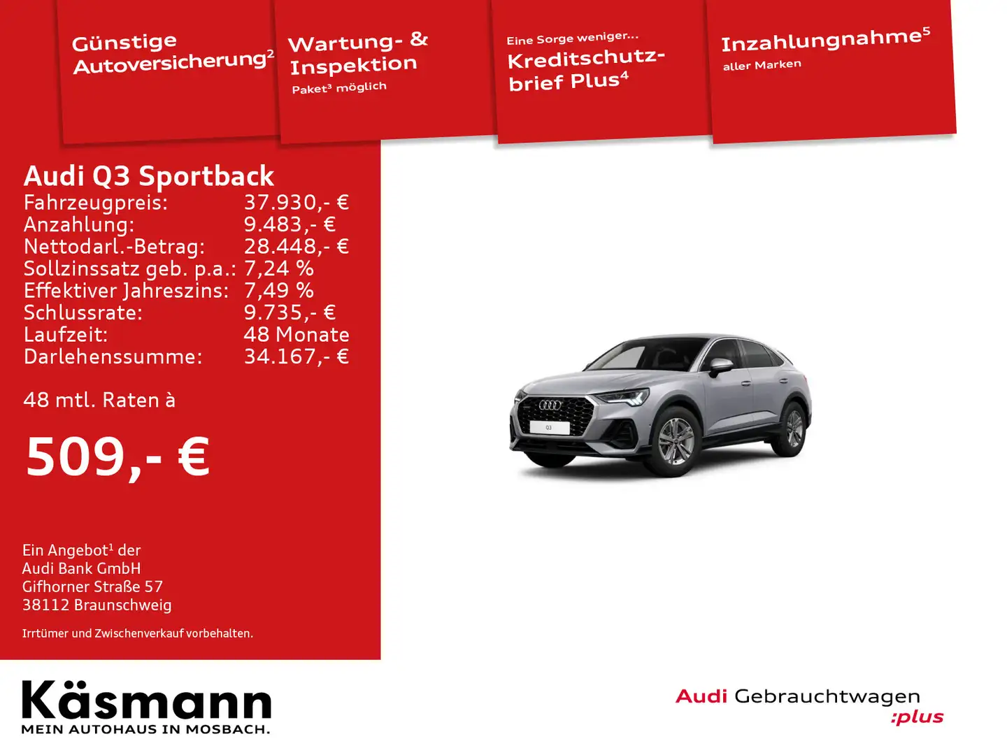Audi Q3 40TFSI qu LED KAM ACC NAV SHZ PDC Silber - 1