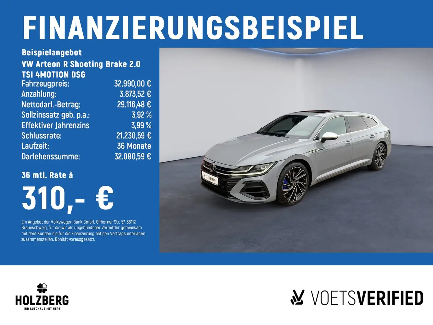 Volkswagen Arteon R Shooting Brake 2.0 TSI 4MOTION DSG PANO+AHK+RFK Grau - 2