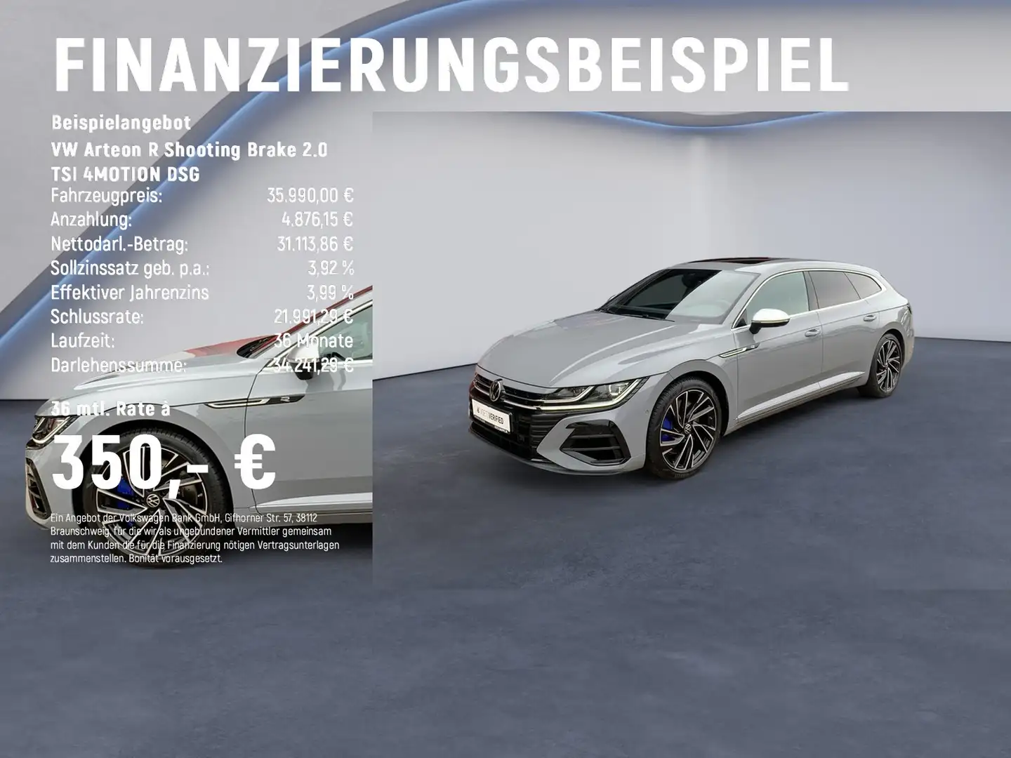 Volkswagen Arteon R Shooting Brake 2.0 TSI 4MOTION DSG PANO+AHK+RFK Grau - 2