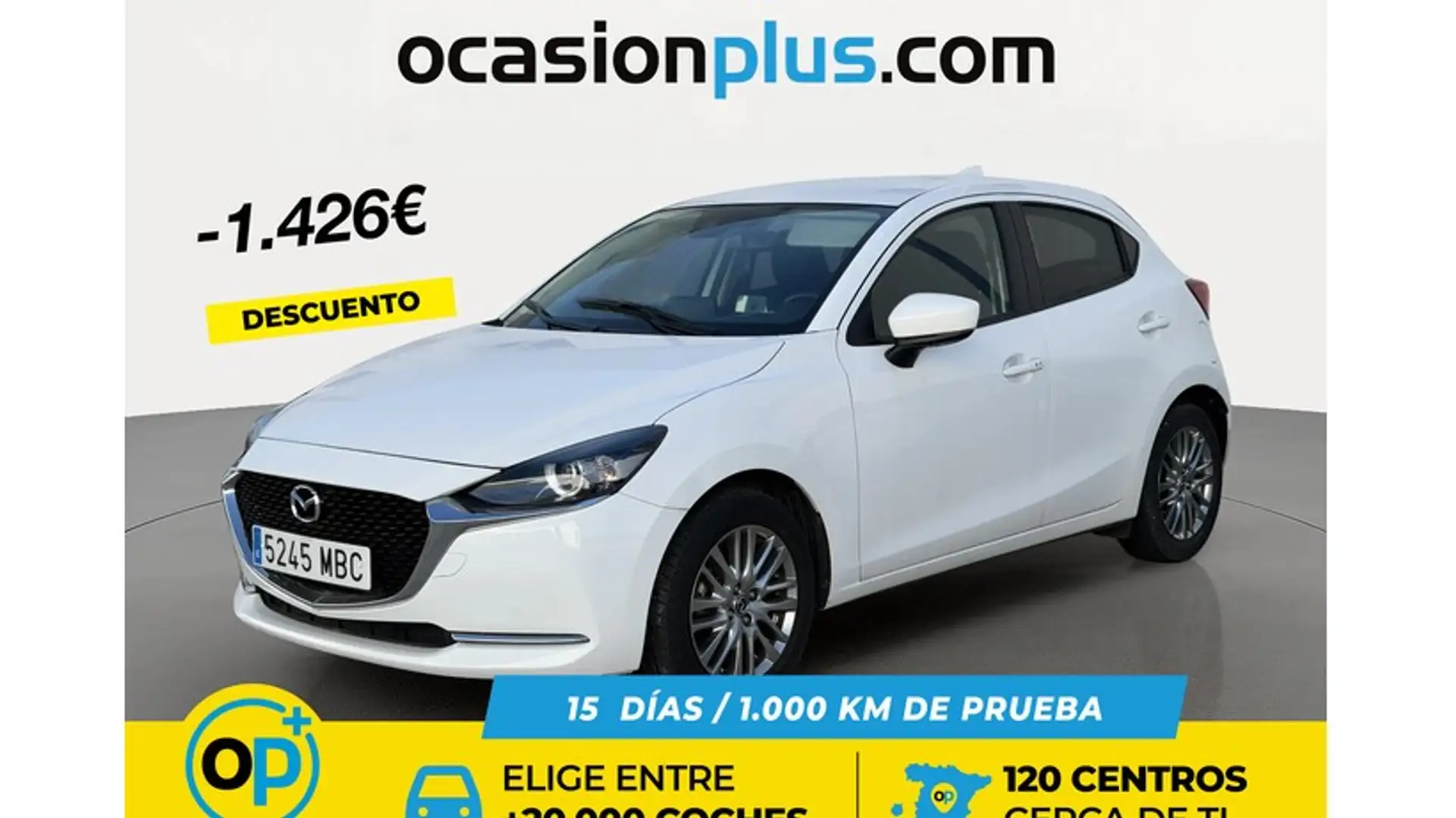 Mazda 2 1.5 e-Skyactiv-g Zenith pantalla 7´´ 66kW Blanco - 1