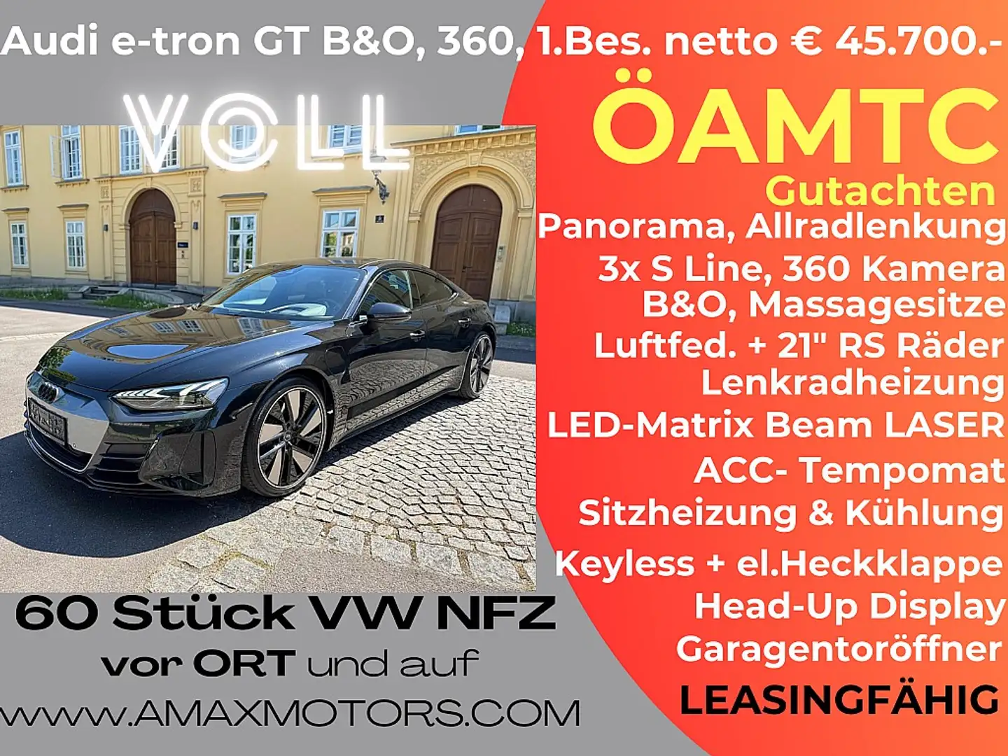 Audi e-tron GT VOLL, Massage, B&O, Allradlenkung, Matrix-BEAM ... Negro - 1