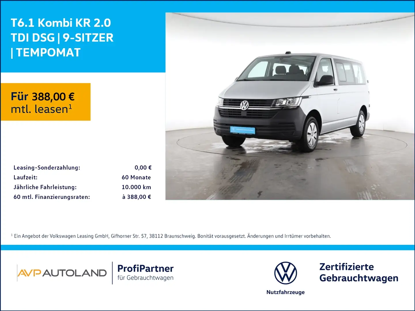 Volkswagen T6.1 Kombi KR 2.0 TDI DSG | 9-SITZER | TEMPOMAT Argintiu - 1