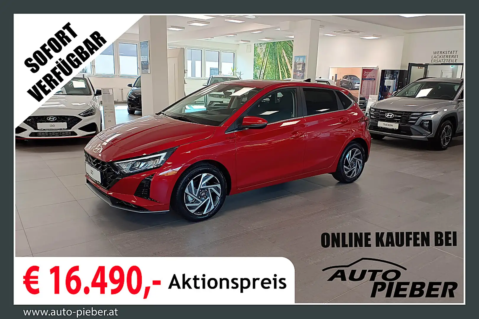 Hyundai i20 1,2 MPI GO! PLUS *LED*Navi*RFK* Rot - 1