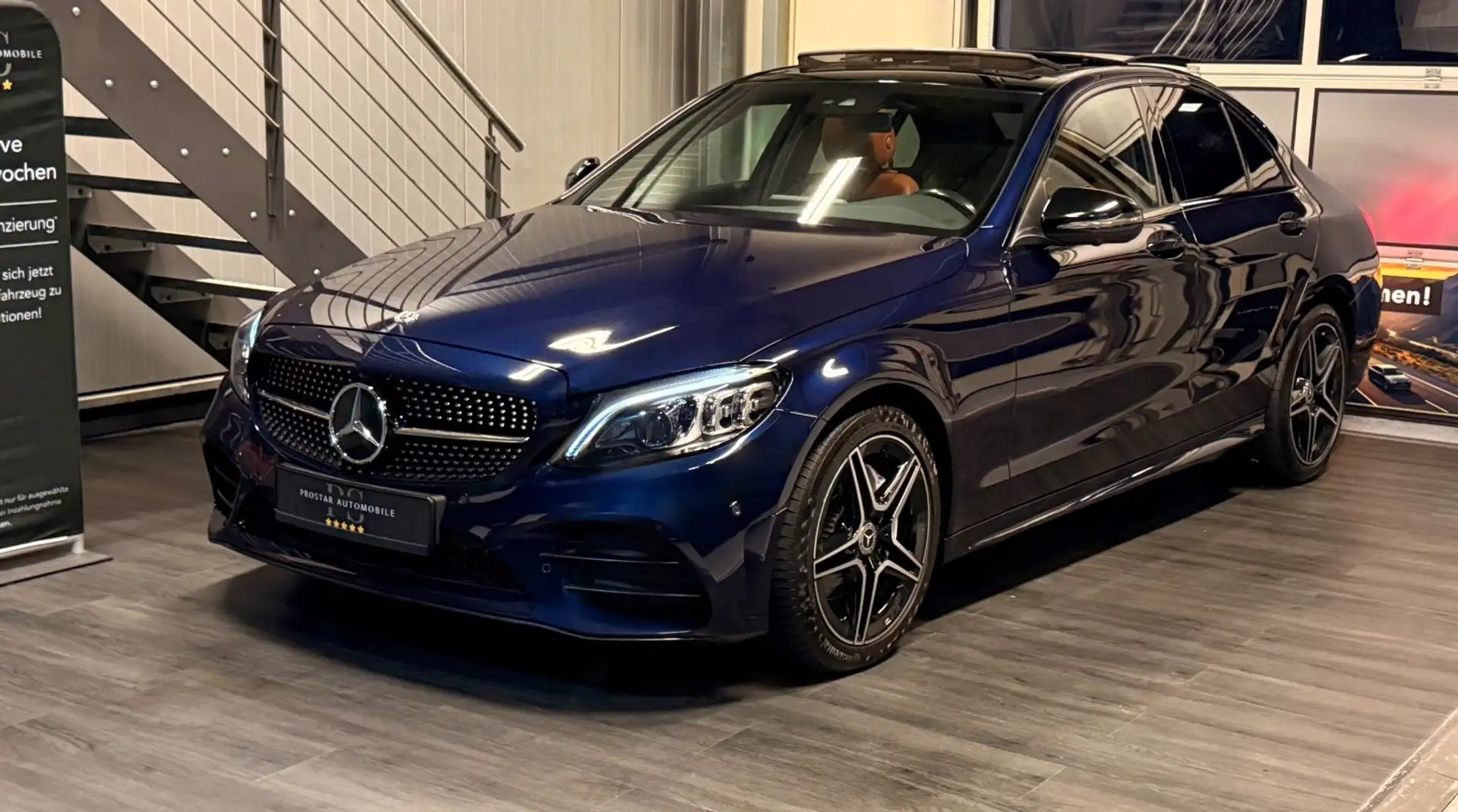 Mercedes-Benz C 200 C200 Aut. AMG*Night*Pano*Multib*360Kam*Amb*Totw. Blau - 1