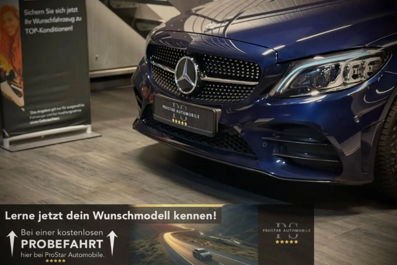 Mercedes-Benz C 200 C200 Aut. AMG*Night*Pano*Multib*360Kam*Amb*Totw. Blau - 2