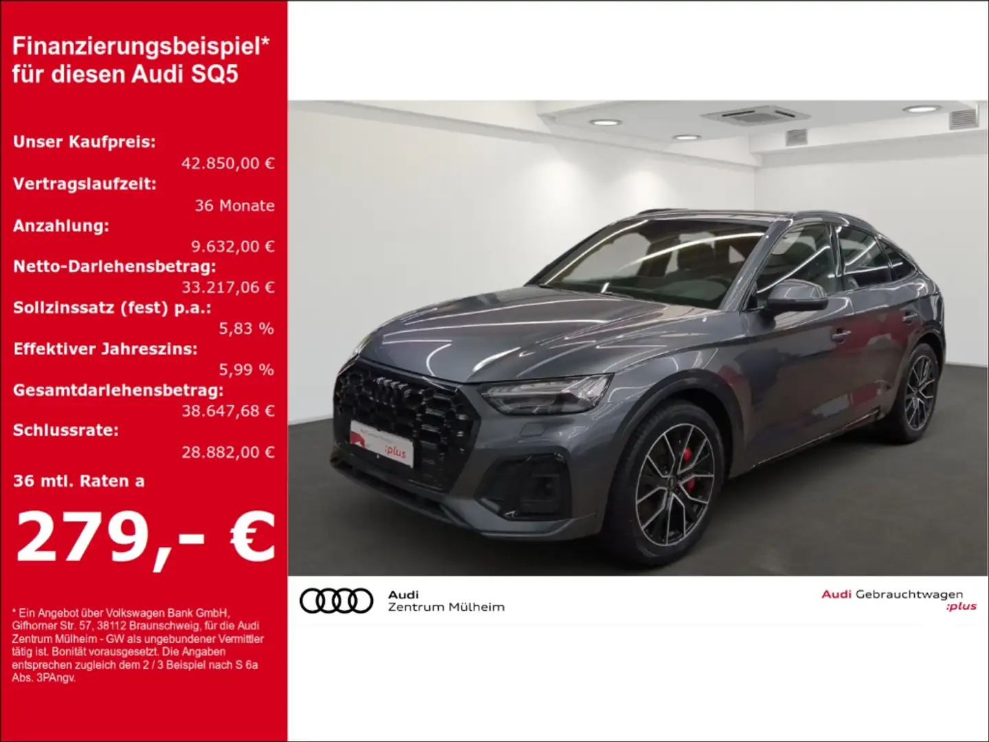 Audi SQ5 Sportback 3.0 TDI quattro Navi Matrix LED virtual Szürke - 1
