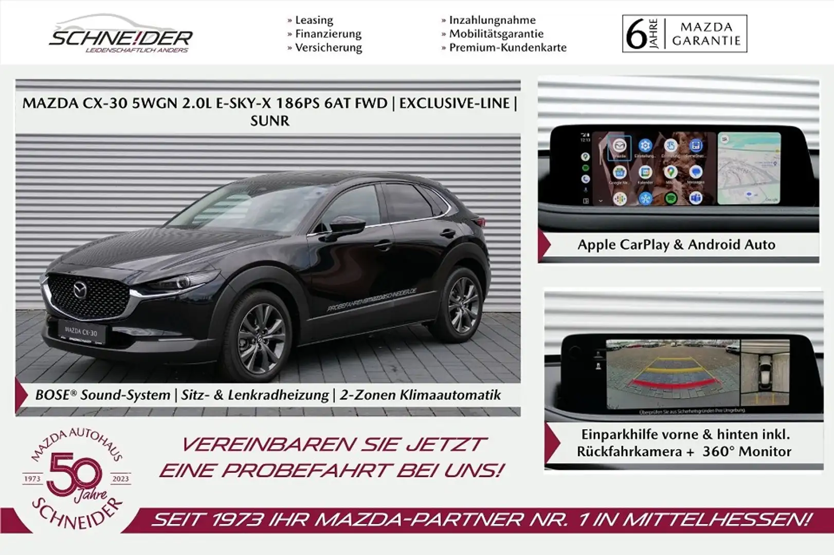 Mazda CX-30 2025 e-SKY-X 186PS AT Exclusive-Line GSD Noir - 1