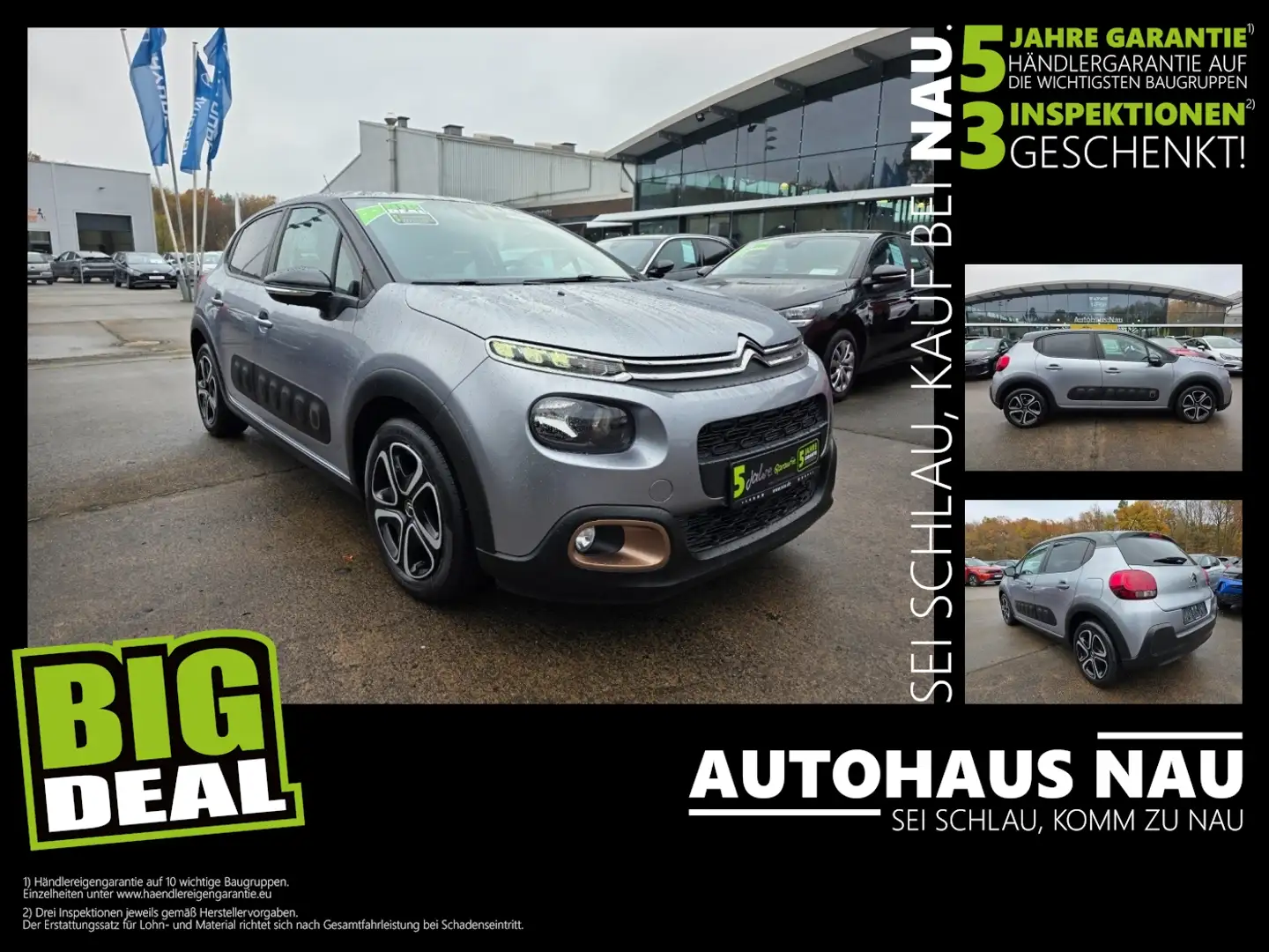 Citroen C3 1.5 BlueHDi 100 FAP Origins inkl. BigDeal Grau - 1