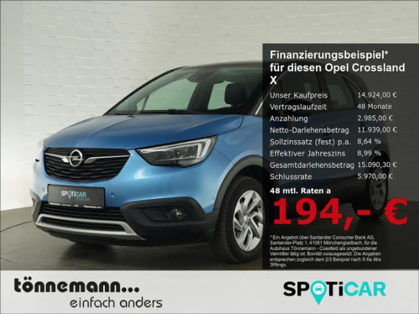 Opel Crossland X INNOVATION+AHK+CARPLAY+SITZ-/LENKRADHEIZUNG+FRONTK Blauw - 1