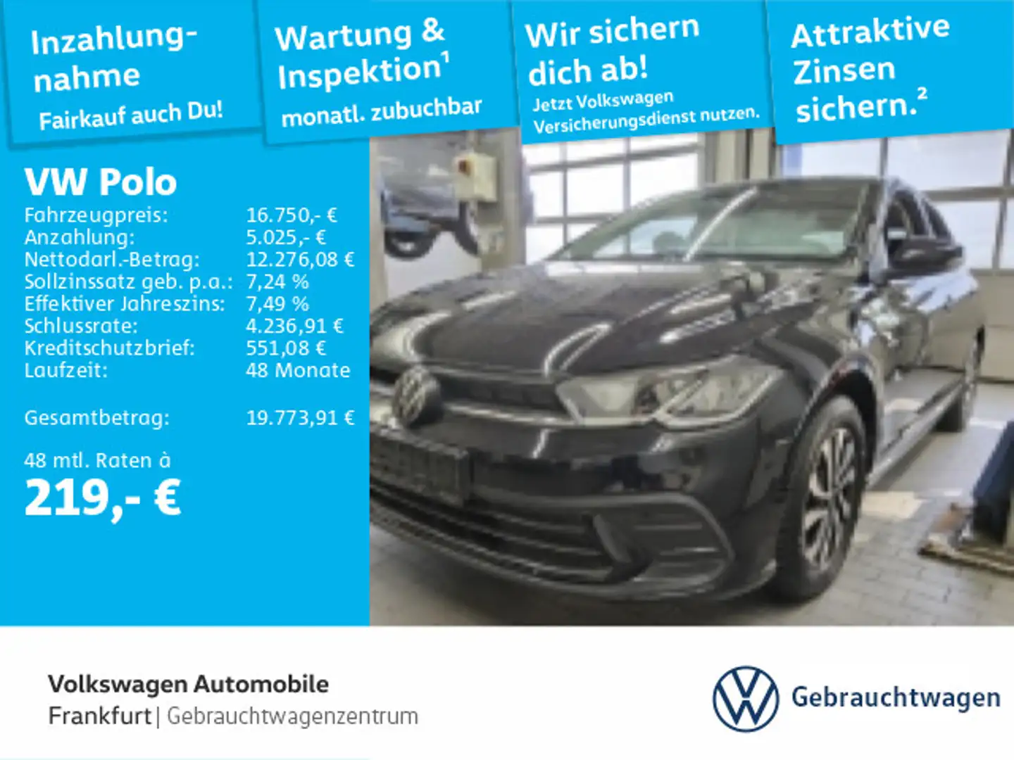 Volkswagen Polo 1.0 TSI Life FrontAssist LED DAB+ Schwarz - 1